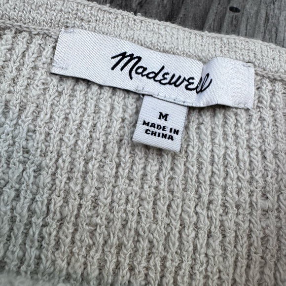 Madewell Halstead Square-Neck Sweater Cropped Tank Grey Medium - Picture 3 of 7